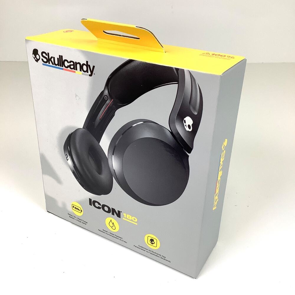 Black Skullcandy Icon 180 Wireless On-Ear Headphones NEW Open Box